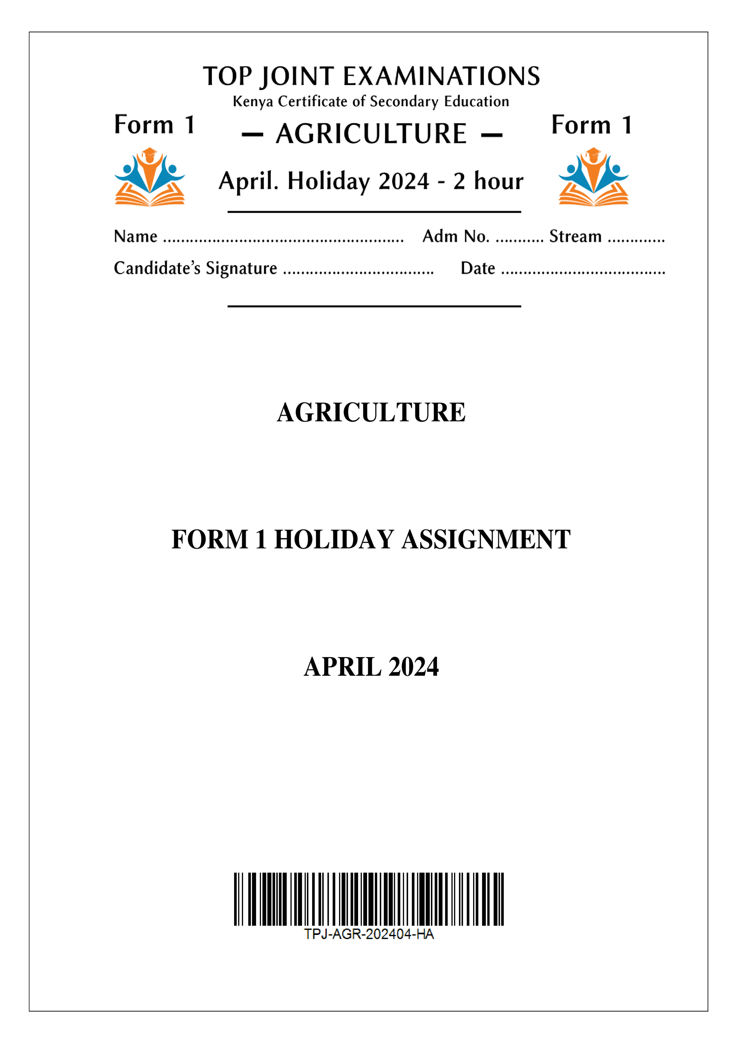 AGRICULTURE FORM 1 HOLIDAY ASSIGNMENT TERM 1 2024