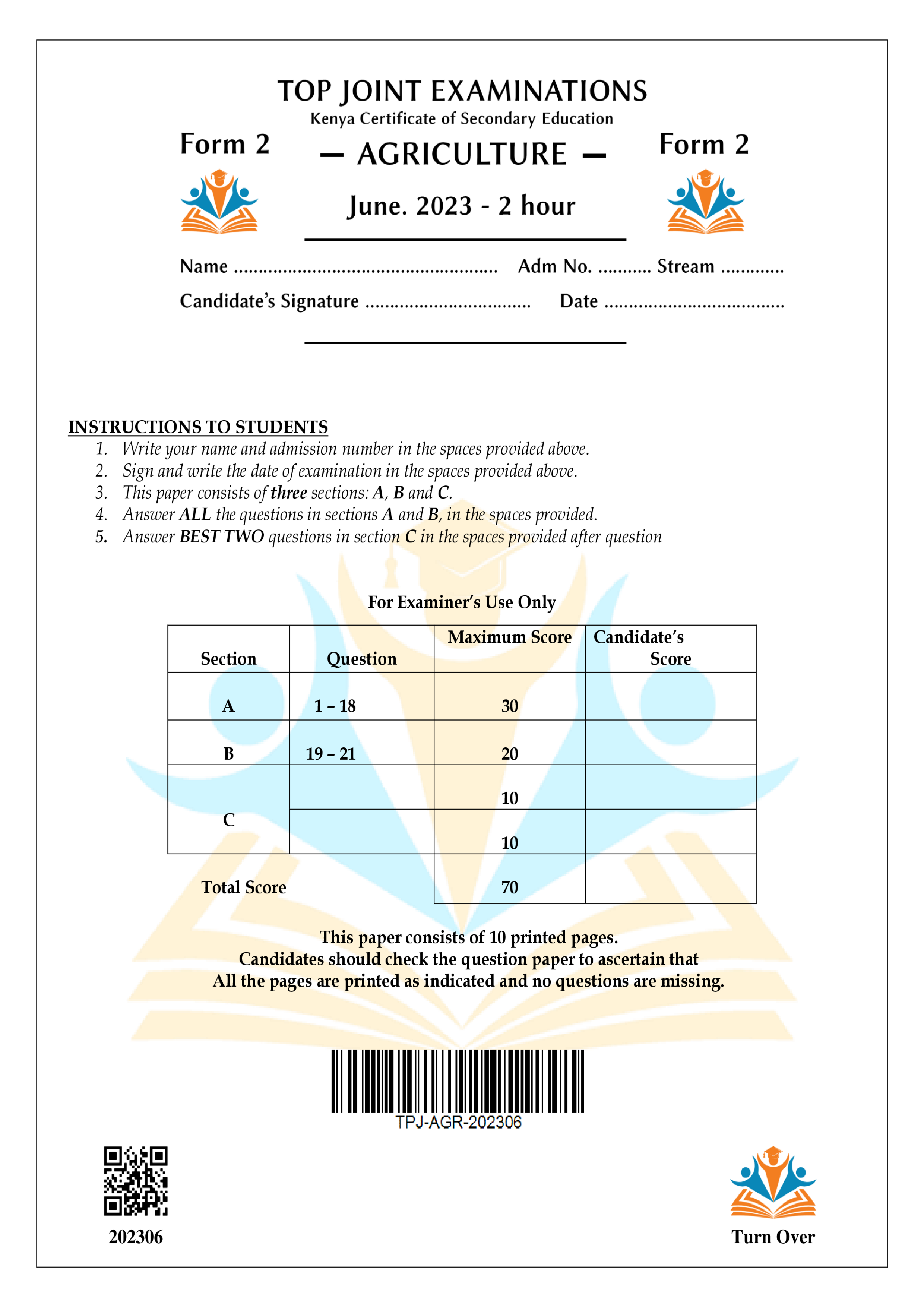 AGRICULTURE FORM 2 MID TERM 2 2023