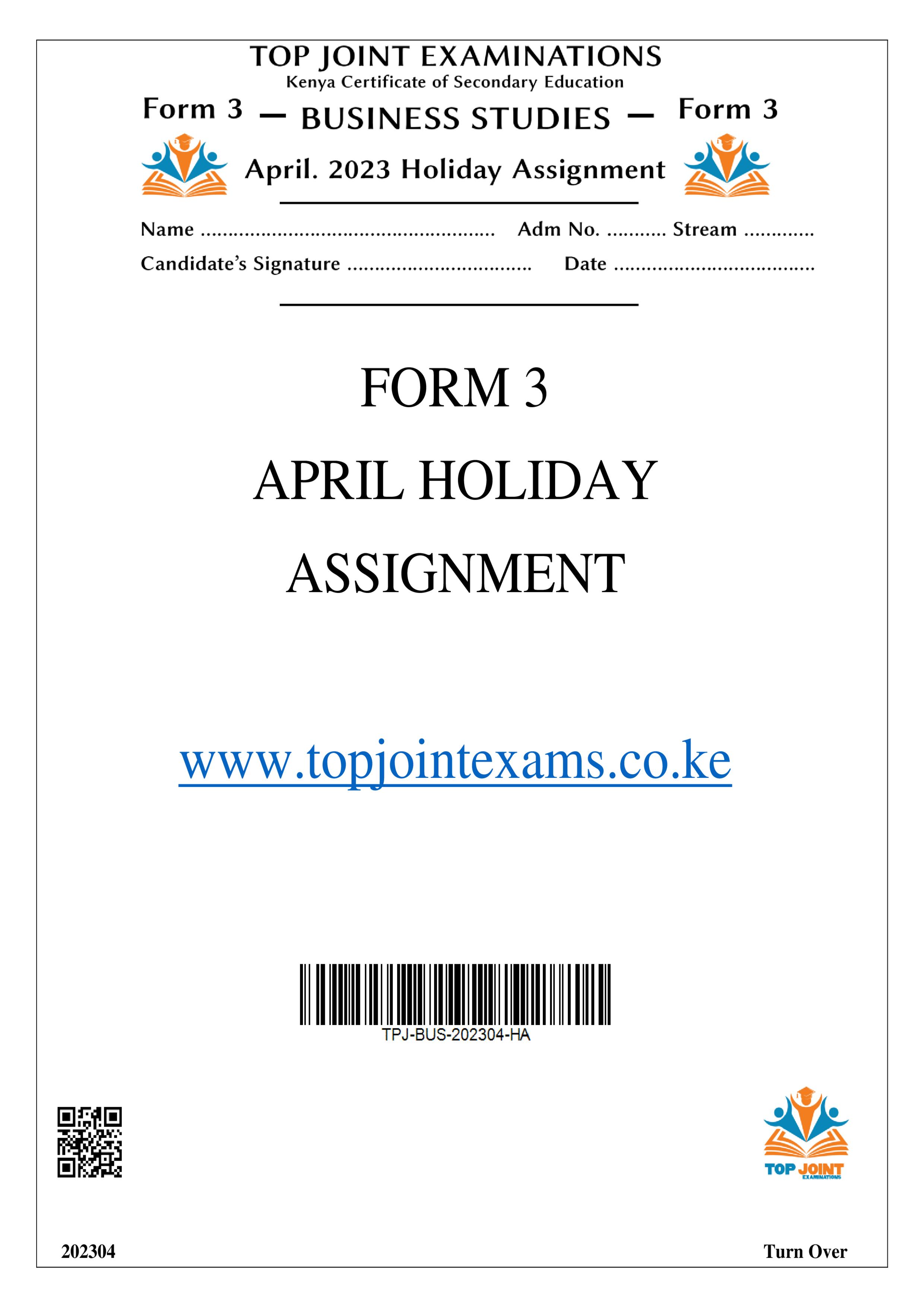 BUSINESS STUDIES FORM 3 APRIL 2023 HOLIDAY ASSIGNMENT