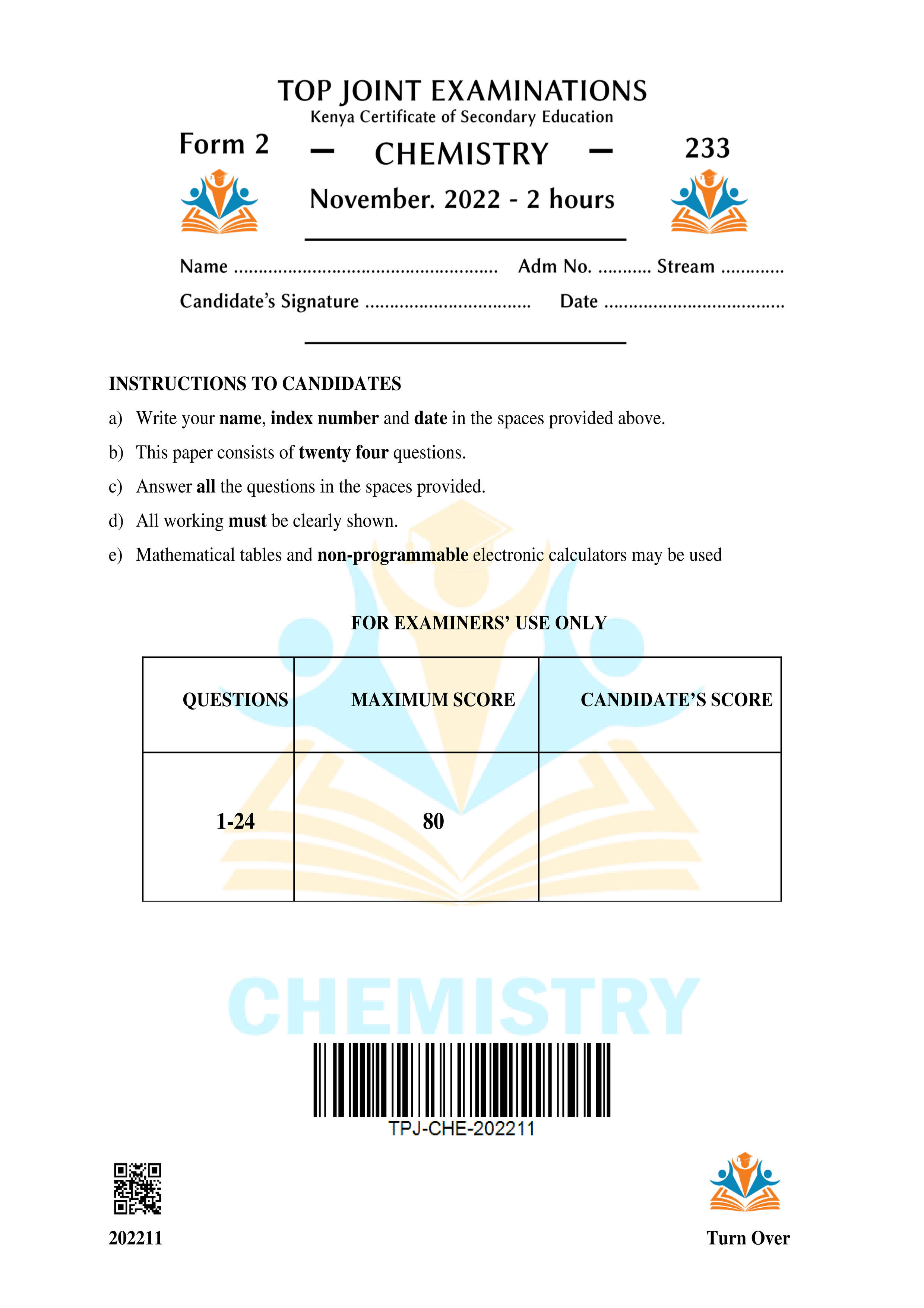 MATHEMATICS FORM 3 PAPER 1