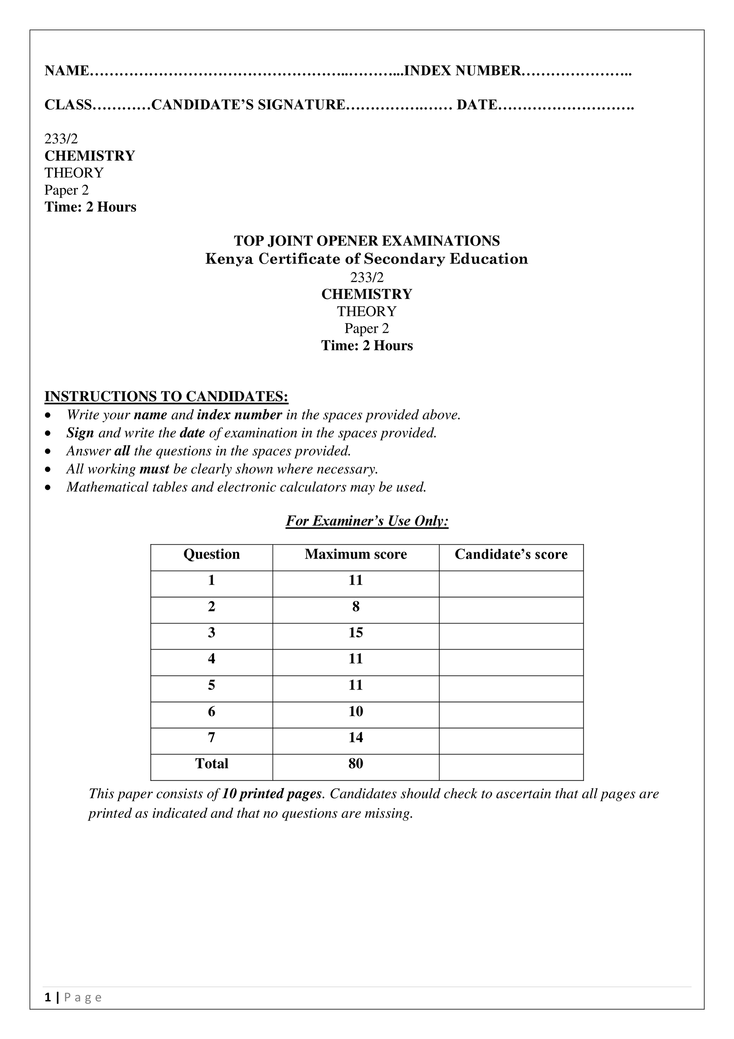 CHEMISTRY FORM 4 PAPER2 OPENER TERM 2 2024