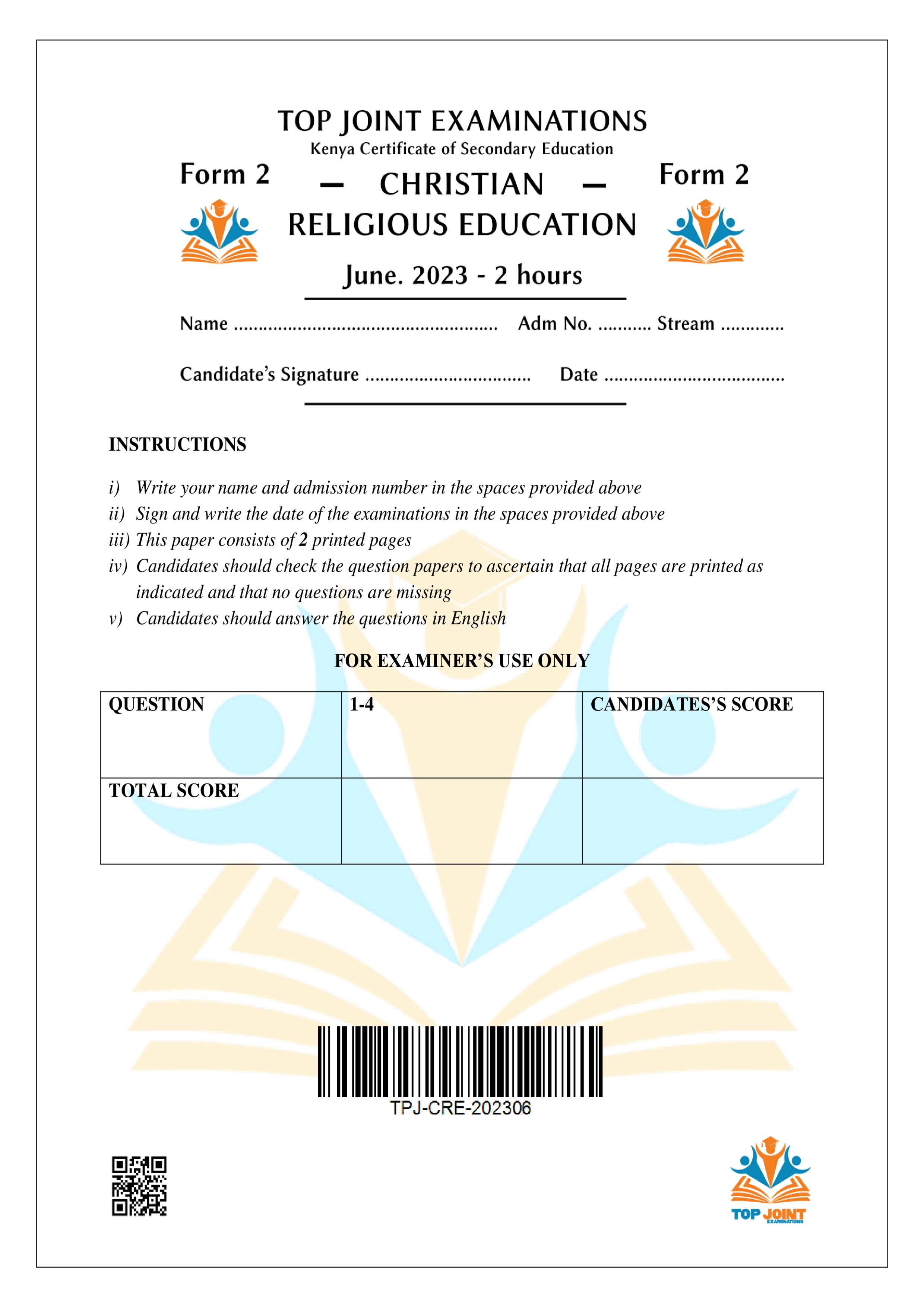 CRE FORM 2 MID TERM 2 2023