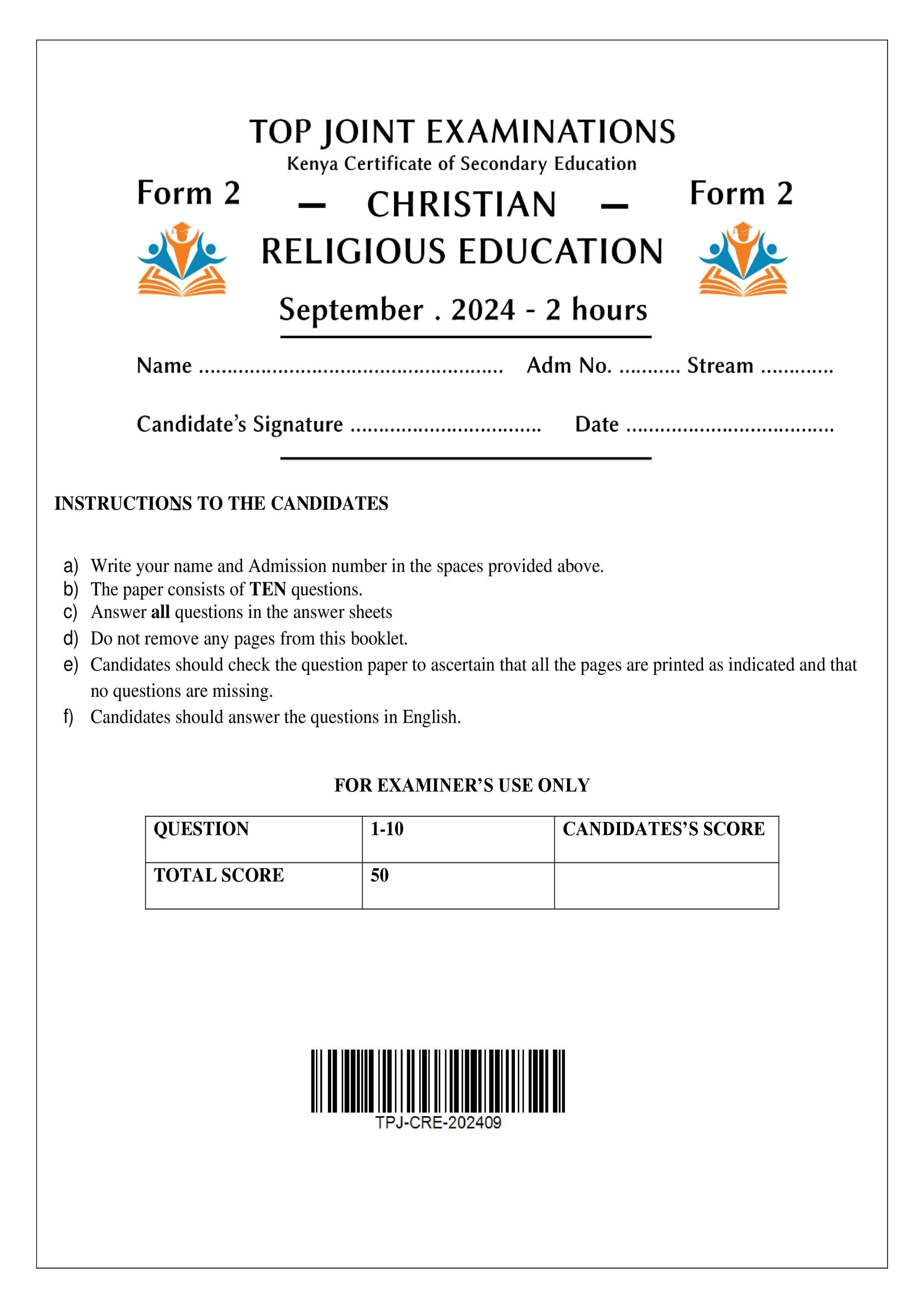 CRE FORM 2 SERIES 1 TERM 3 2024