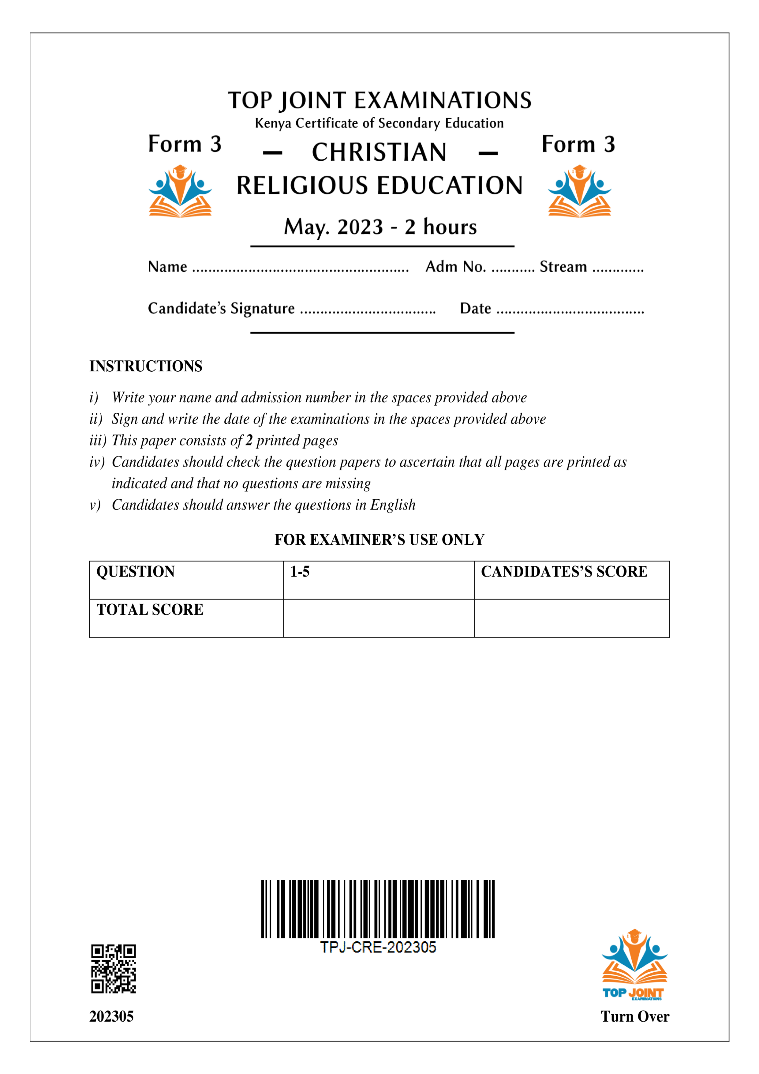 CRE FORM 3 OPENER TERM 2 2023