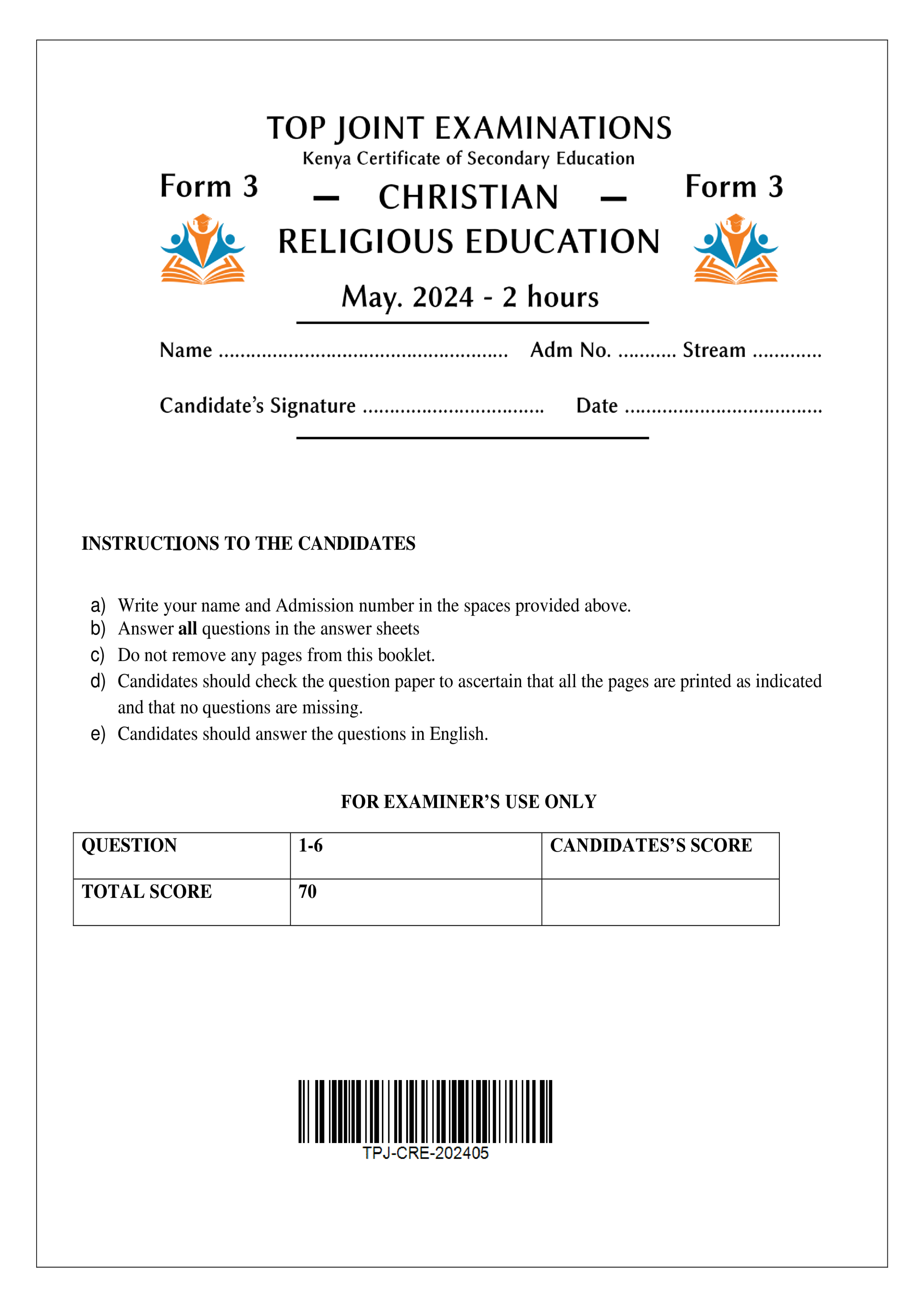 CRE FORM 3 OPENER TERM 2 2024
