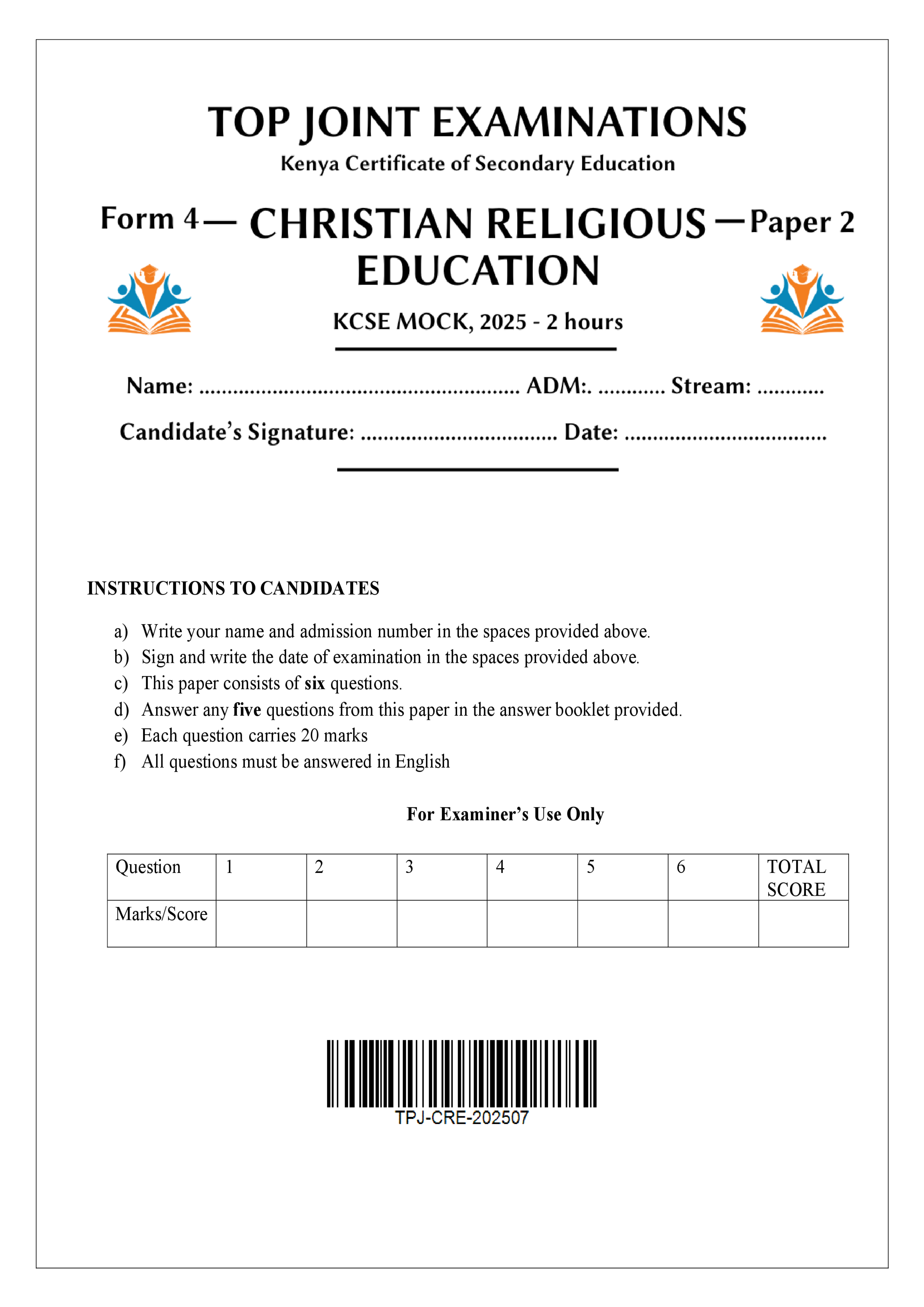 CRE FORM 4 PAPER 2 MOCK 2025