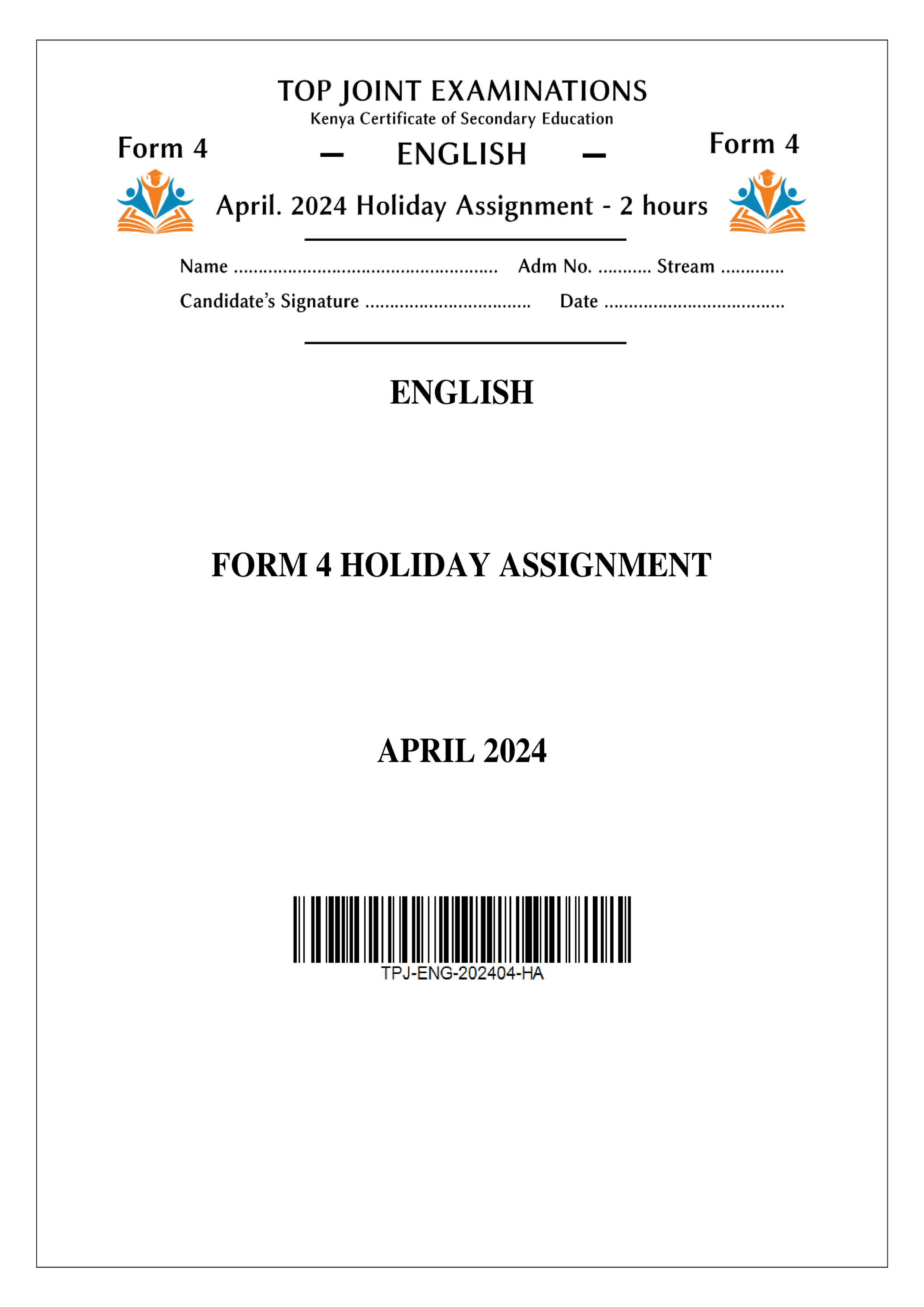 ENGLISH FORM 4 HOLIDAY ASSIGNMENT TERM 1 2024
