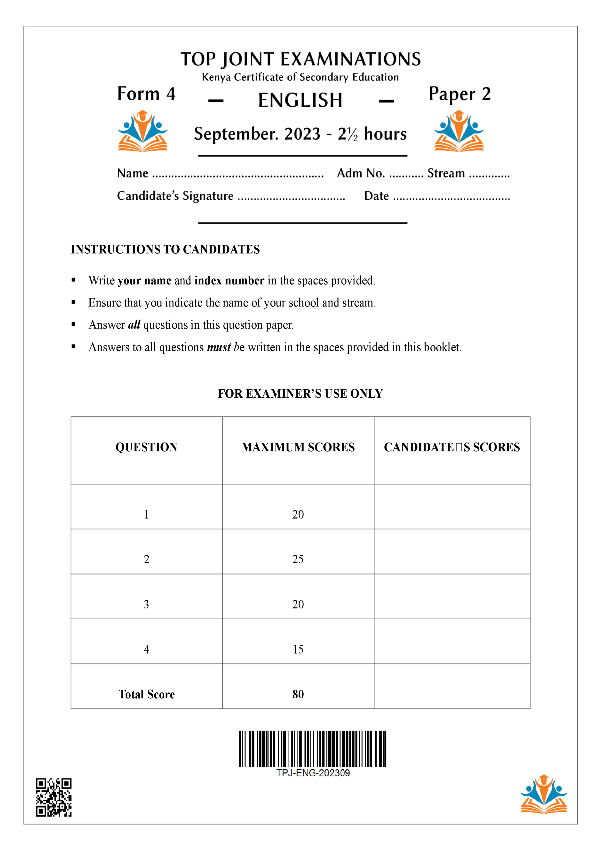 ENGLISH FORM 4 POST MOCK 2023