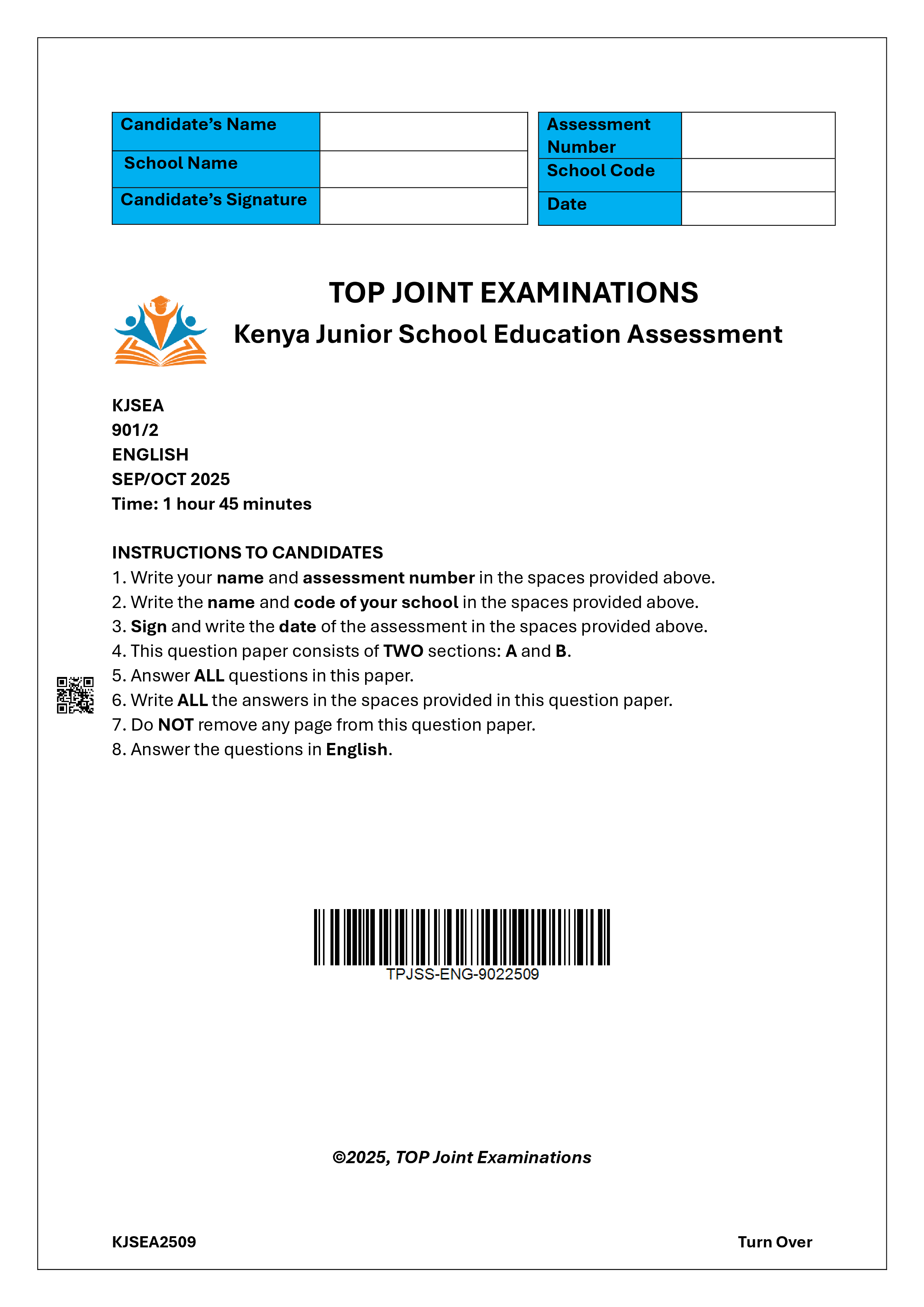 ENGLISH GRADE 9 OPENER/MID TERM 3 2025