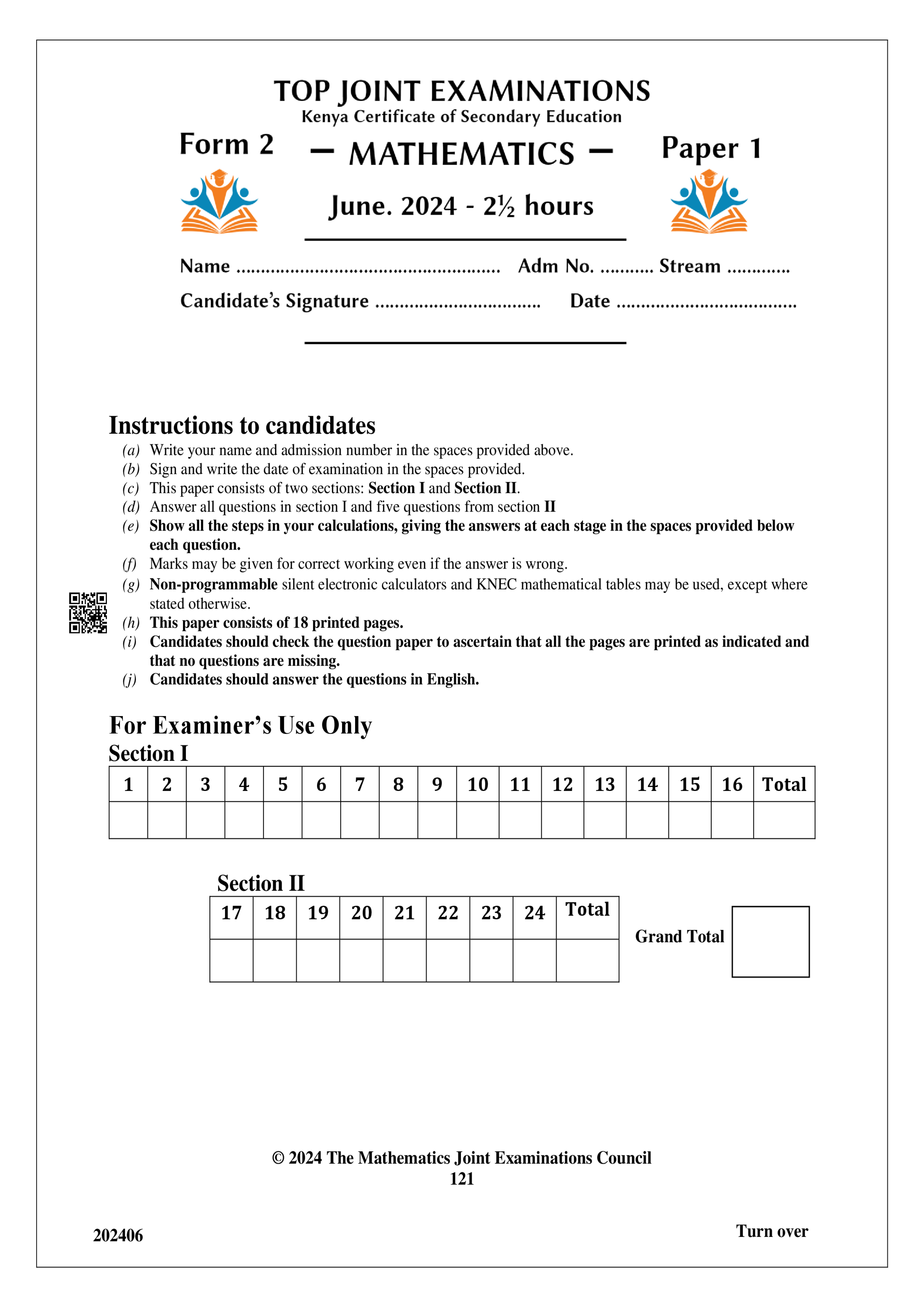 MATHEMATICS FORM 2 MID TERM 2 2024