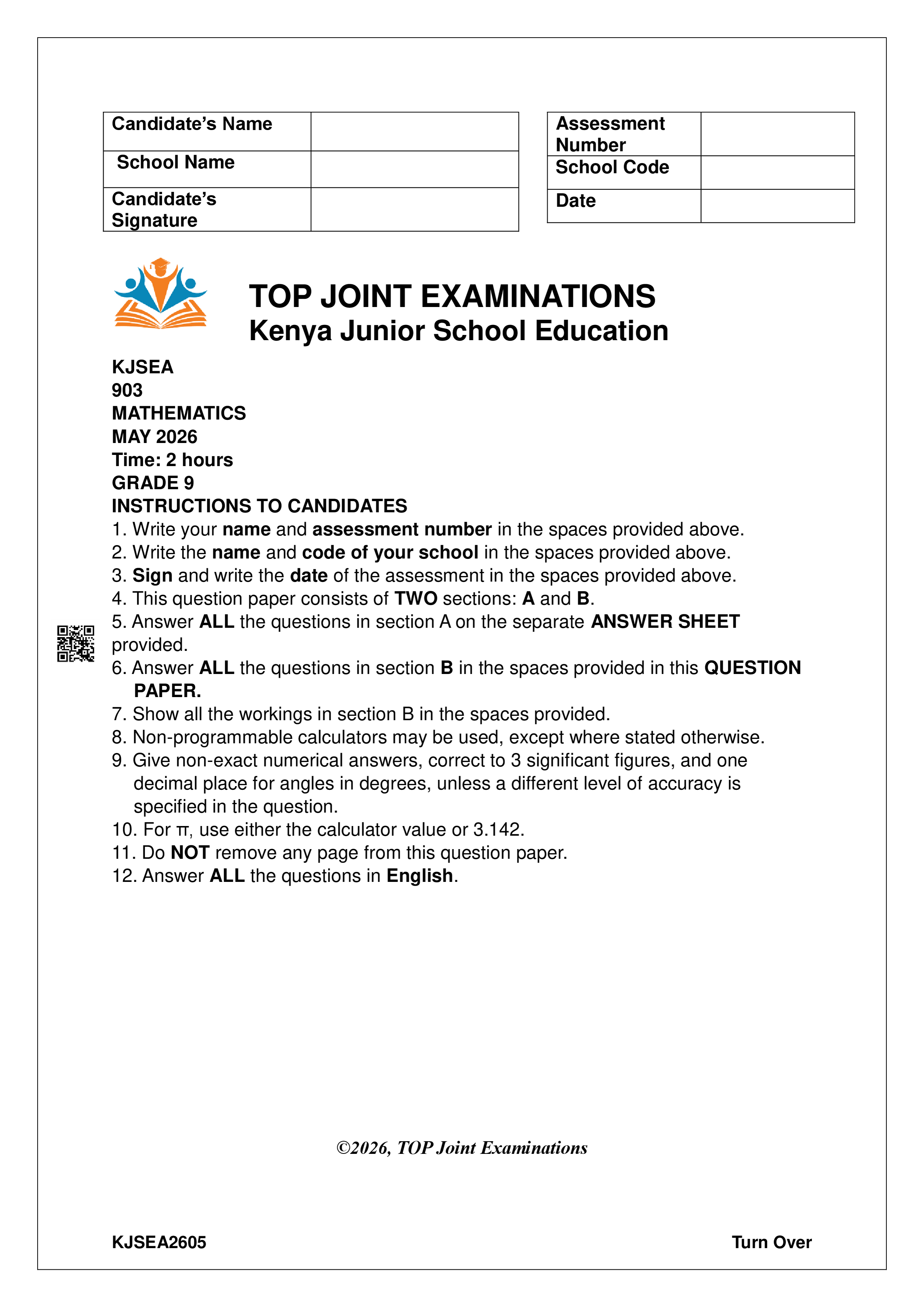 MATHEMATICS GRADE 8 OPENER TERM 2 2026